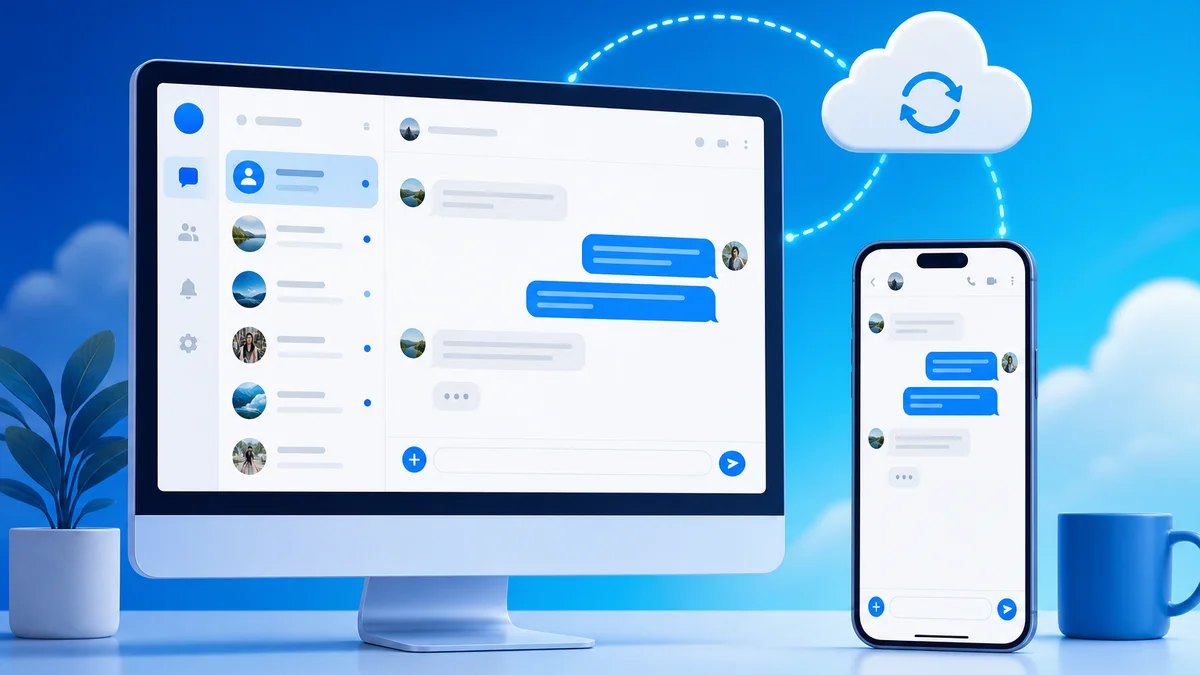 Telegram cloud sync indicator with a green check